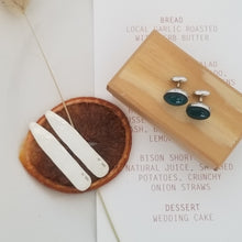 Load image into Gallery viewer, Oval Green Onyx Cuff Links