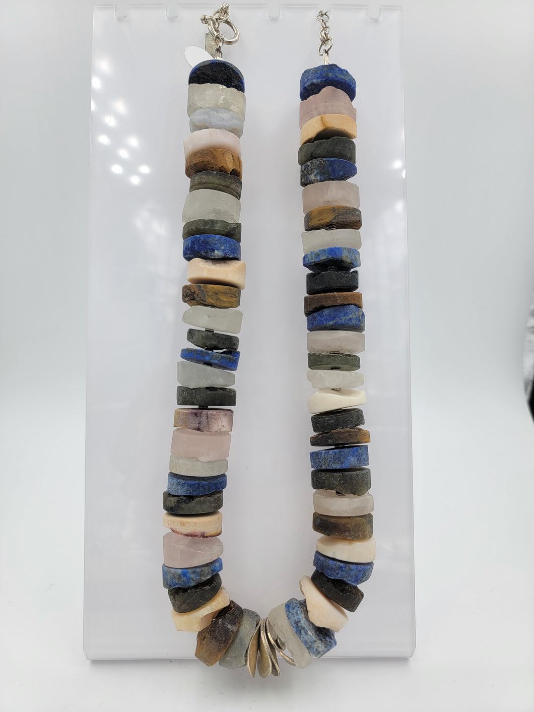 Lapis Multicolor Core Drilled Necklace
