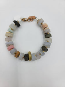 Lapis Multicolored Core Drilled Bracelet