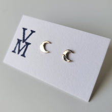 Load image into Gallery viewer, Tiny Crescent Moon Stud Earrings