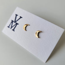 Load image into Gallery viewer, Tiny Crescent Moon Stud Earrings