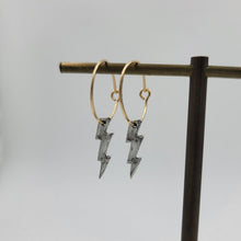 Load image into Gallery viewer, Lightning Bolt Hoop Earrings