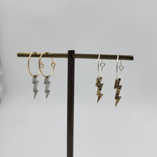 Load image into Gallery viewer, Lightning Bolt Hoop Earrings