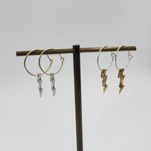 Load image into Gallery viewer, Lightning Bolt Hoop Earrings