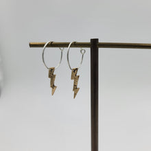 Load image into Gallery viewer, Lightning Bolt Hoop Earrings