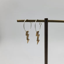 Load image into Gallery viewer, Lightning Bolt Hoop Earrings