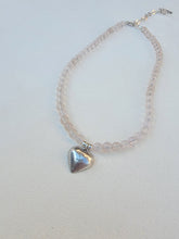 Load image into Gallery viewer, Pink Chalcedony Silver Heart Necklace