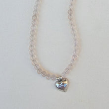 Load image into Gallery viewer, Pink Chalcedony Silver Heart Necklace