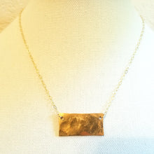 Load image into Gallery viewer, Hammered Bronze Tag Necklace