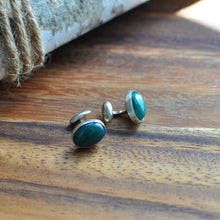 Load image into Gallery viewer, Oval Green Onyx Cuff Links