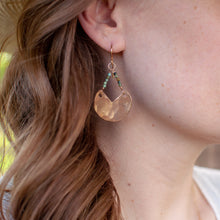 Load image into Gallery viewer, Faceted Chrysoprase Sector Earrings