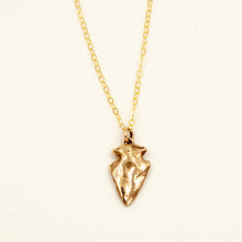 Load image into Gallery viewer, Petite Bronze Arrowhead Necklace