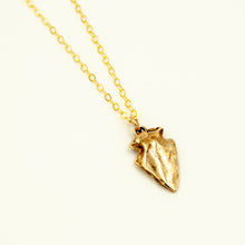 Load image into Gallery viewer, Petite Bronze Arrowhead Necklace