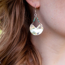 Load image into Gallery viewer, Faceted Chrysoprase Sector Earrings