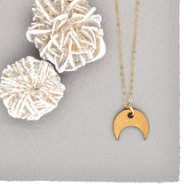 Load image into Gallery viewer, Mini Bronze Crescent Necklace