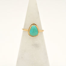 Load image into Gallery viewer, Royston Turquoise & Gold-filled Stacker Ring - Size 8.5