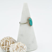 Load image into Gallery viewer, Turquoise &amp; Sterling Silver Stacker Ring - Size 8
