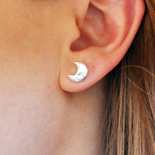 Load image into Gallery viewer, Crescent Moon Stud Earrings