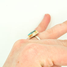Load image into Gallery viewer, Two Tone Bisbee Turquoise Ring - Size 6