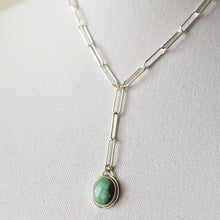 Load image into Gallery viewer, Oval Hubei Turquoise Drop Necklace