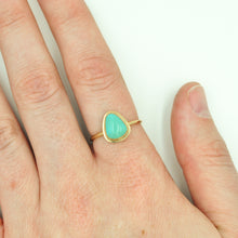 Load image into Gallery viewer, Royston Turquoise &amp; Gold-filled Stacker Ring - Size 8.5
