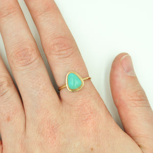 Royston Turquoise & Gold-filled Stacker Ring - Size 8.5