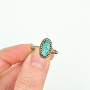 Turquoise & Sterling Silver Stacker Ring - Size 8