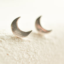 Load image into Gallery viewer, Tiny Crescent Moon Stud Earrings