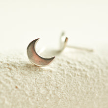 Load image into Gallery viewer, Tiny Crescent Moon Stud Earrings