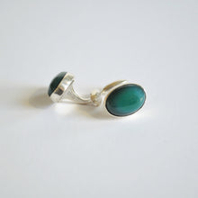 Load image into Gallery viewer, Oval Green Onyx Cuff Links