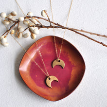 Load image into Gallery viewer, Mini Bronze Crescent Necklace