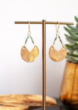 Load image into Gallery viewer, Faceted Chrysoprase Sector Earrings