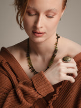 Load image into Gallery viewer, Obsidian Statement Ring - Size 7