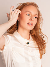 Load image into Gallery viewer, Two Tone Bisbee Turquoise Ring - Size 6