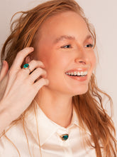 Load image into Gallery viewer, Two Tone Bisbee Turquoise Ring - Size 6