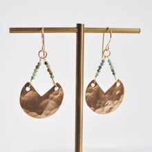 Load image into Gallery viewer, Faceted Chrysoprase Sector Earrings