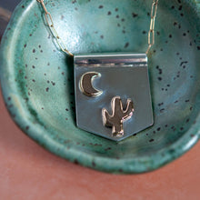 Load image into Gallery viewer, Saguaro Cactus and Moon Banner Necklace