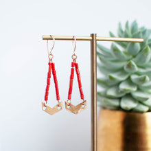Load image into Gallery viewer, Bronze Chevron Earrings
