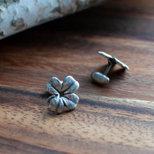 Load image into Gallery viewer, Sterling Silver Four-Leaf Clover Cuff Links