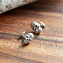 Load image into Gallery viewer, Sterling Silver Skull Cuff Links