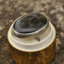Load image into Gallery viewer, Obsidian Statement Ring - Size 7