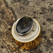 Load image into Gallery viewer, Obsidian Statement Ring - Size 7