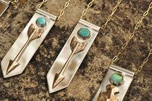 Load image into Gallery viewer, Arrow Banner Necklace with Morning Star Turquoise