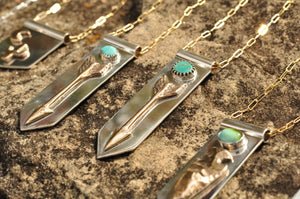 Arrow Banner Necklace with Kingman Turquoise