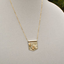 Load image into Gallery viewer, Saguaro Cactus and Moon Banner Necklace