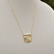 Load image into Gallery viewer, Saguaro Cactus and Moon Banner Necklace