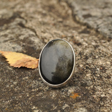 Load image into Gallery viewer, Obsidian Statement Ring - Size 7