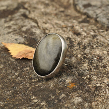 Load image into Gallery viewer, Obsidian Statement Ring - Size 7