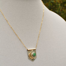 Load image into Gallery viewer, Moon Banner Necklace with Morning Star Turquoise I