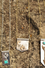 Load image into Gallery viewer, Saguaro Cactus and Moon Banner Necklace